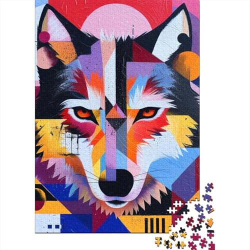 Wolf-Puzzle, präzises ineinander greifendes rechteckiges Papierpuzzle für Jungen oder Mädchen, 70 x 50 cm/1000 Teile von aaaaab