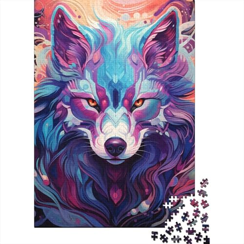 Wolf Puzzle Relax Challenge Spielzeug Papier Rechteckiges Puzzle für Jungen oder Mädchen Vatertagsgeschenke 38x26cm/1000 Teile von aaaaab