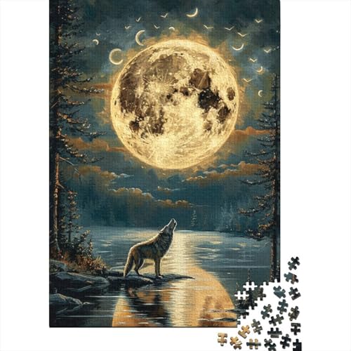 Wolf Puzzle Relax Challenge Spielzeug Papier Rechteckiges Puzzle für Jungen oder Mädchen Vatertagsgeschenke 38x26cm/1000 Teile von aaaaab