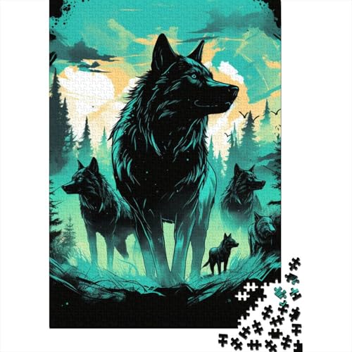 Wolf Puzzle Relax Challenge Spielzeug Premium Karton Puzzle für Erwachsene Kinder Ostergeschenke 38x26cm/1000 Teile von aaaaab