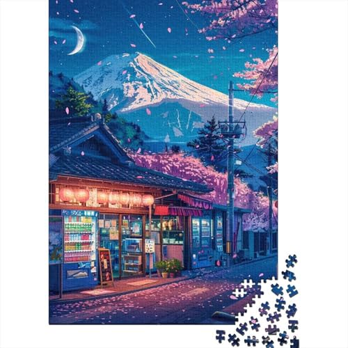 Wunderschönes Puzzle mit 1000 Teilen, Motiv: Der Fuji, Holzpuzzle für Teenager, lustiges Puzzle 1000 Teile (75 x 50 cm) von aaaaab