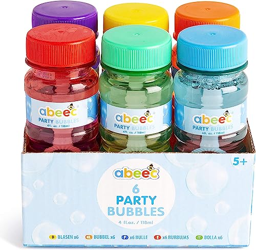 Abeec Kinderseifenblasen - Multi-Pack Seifenblasen-Set für Garten, Partys und Geburtstage. Perfekt zur Förderung der motorischen Koordination. Erhältlich in 6, 12 und 24 Stück. von abeec