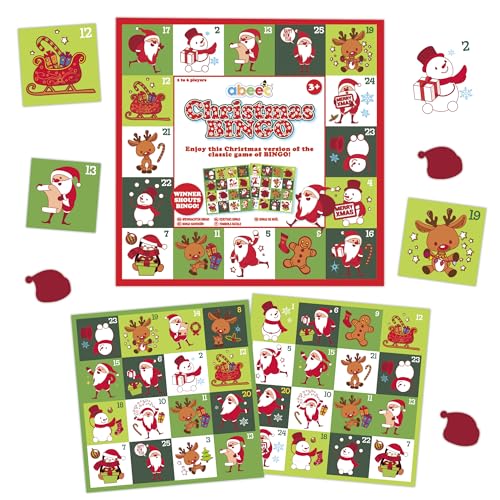 abeec Christmas Bingo – Weihnachtsstrumpffüller für Kinder – Weihnachtsspiele – Weihnachtsspiele – Familienspiele für Kinder und Erwachsene – Geschenke für Kinder – Kinder-Bingo von abeec