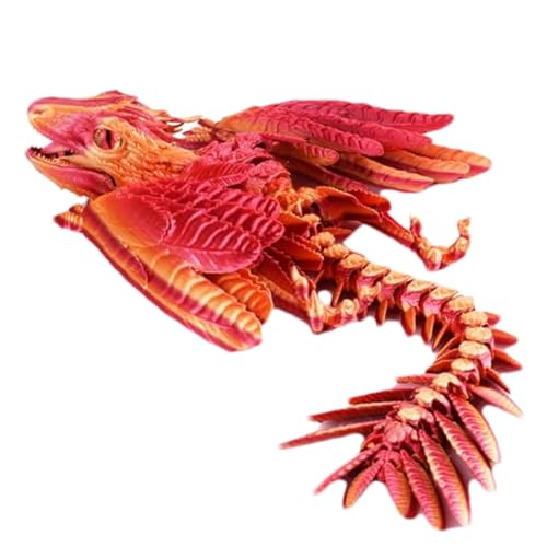 3D-gedruckter Drache – Multi-Gelenk-Bewegung, fliegender Drache mit Feder-Details, bewegliche bewegliche Sammelfigur, sensorisches Drachenspielzeug für Stressabbau, Zappeln und Kreative von acime