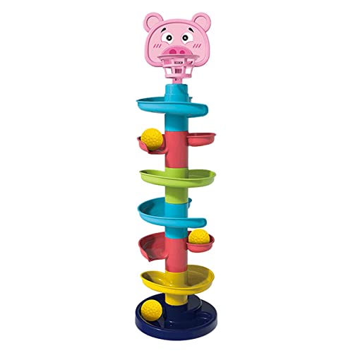 adawd Ball Drop Toy, 7 Windeln Ball Drop and Roll Wirbelturm mit gelben Kugeln, Lernspielzeug für Babys und Kinder, Geburtstagsgeschenk von adawd