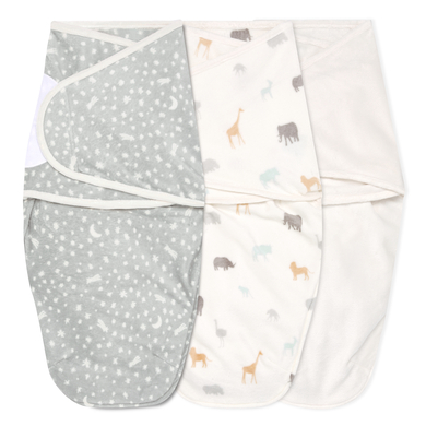 aden + anais™ essentials easy swaddle™ Pucksack 1,5 TOG 3er-Pack wild prairie Velboa 0-3 Monate von aden+anais essential