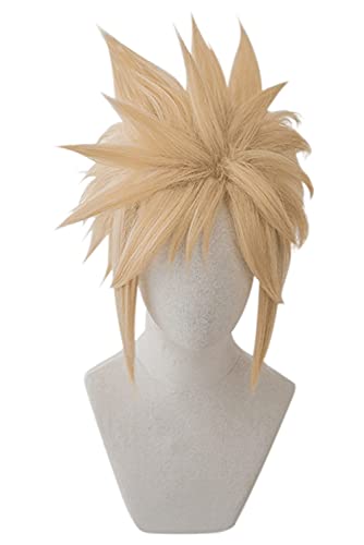 agfosa Cloud Strife Perücke FF7 Cosplay Blond Haare für Karneval (Selbst gestylt) von agfosa