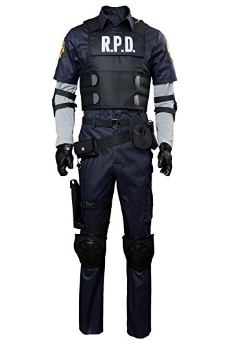 agfosa Leon Kennedy Cosplay RE2 Remake Outfit Polizei Kostüm Uniform Leon S. Kennedy Anzug für Halloween von agfosa