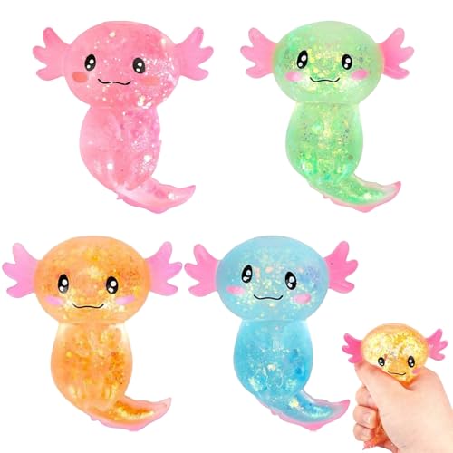 2 Stück Axolotl Spielzeug,Squishy Axolotl Animagic Axolotl Squeeze Toy,Axolotl Spielzeug Squeeze Ball Squishy Toy Stress Spielzeug(Zufällige Farbe) von agogue