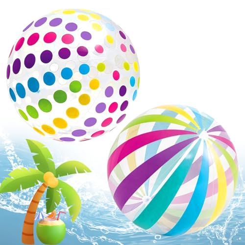 2 Stück Wasserball Aufblasbar, 40cm Wasserball Kinder, Bunt Gestreifter Wasserbälle, Aufblasbarer Ball Strandball Klein Schwimmbad Pool Strand Spielzeug Ball 2 Stück Wasserball Aufblasbar, 40cm Wasserball Kinder, Bunt Gestreifter Wasserbälle, Aufblasbarer Ball Strandball Klein Schwimmbad Pool Strand Spielzeug Ball von agogue