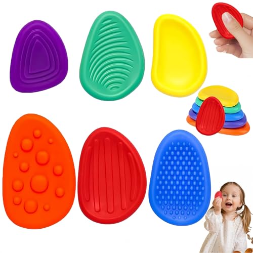 6 Stück Fidget Toys Kinder,Sensory Toys Sensory Stone Calming Toys,Sensorik Spielzeug Silikon Silent Stressabbau Spielzeug,für Alle Altersgruppen Geeignet Autism Sensorisches Spielzeug von agogue