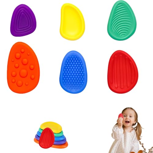 6 Stück Fidget Toys Kinder,Sensory Toys Sensory Stone Calming Toys,Sensorik Spielzeug Silikon Silent Stressabbau Spielzeug,für Alle Altersgruppen Geeignet Autism Sensorisches Spielzeug von agogue