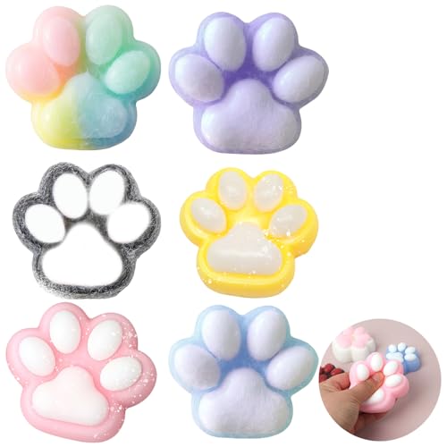 6 Stück Squishy Paw, 6 Farben Für Sie Zur Auswahl Druckbeständiges Spielzeug, Squishy Pfoten Stressabbauendes Spielzeug, Fufu Squishy Sehr Geeignet Für Menschen, Die Stress Abbauen von agogue