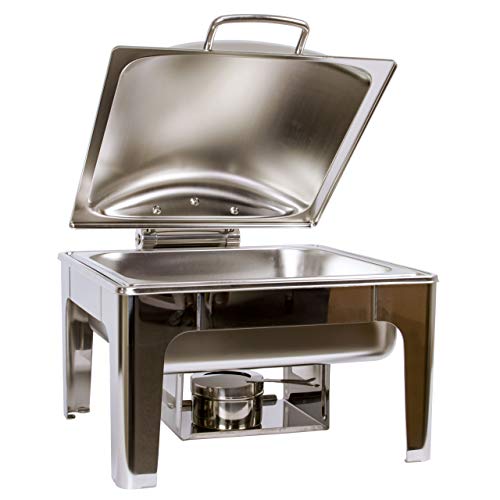 Edelstahl Luxus Speisenwärmer 2/3 Warmhaltebehälter Chafing Dish 6,0 Liter von airbrush-city