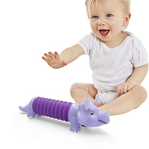 albuz Dinosaurierfigur Spielzeug mit einziehbarem Rohr, Realistisches Dinosaurier-Spielzeug-Set für Kinder und Kleinkinder, Pfeifen-Dinosaurier-Spielzeug zum Stress- und Angstabbau von albuz