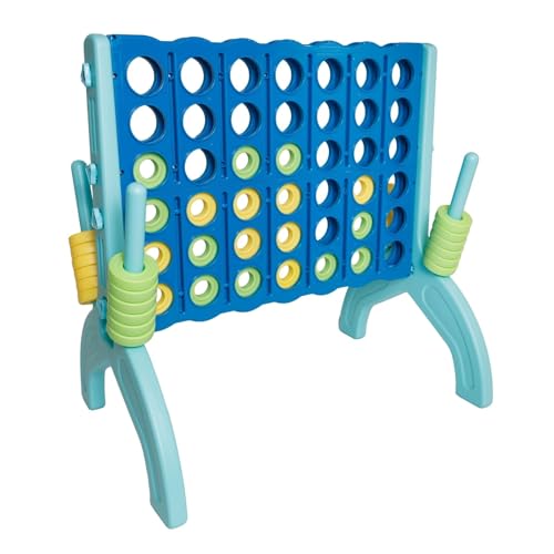 alldoro 60011 XL 4 in Einer Reihe, Jumbo Spielset 4 gewinnt, Teamspiel bunt für Kinder und Erwachsene, 73 x 49 x 72,5 cm von alldoro