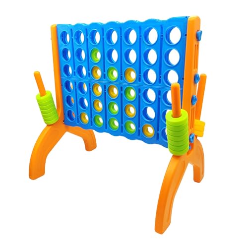 alldoro 60011 XL 4 in Einer Reihe, Jumbo Spielset 4 gewinnt, Teamspiel bunt für Kinder und Erwachsene, 73 x 49 x 72,5 cm von alldoro