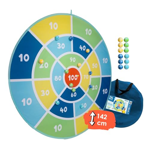 alldoro 60061 XXL Dart-Scheibe Ø 142 cm, riesiges, faltbares Klett-Dartboard, indoor & outdoor Wurfspiel für Kinder, 12 Klettbälle + Tragetasche, bunt alldoro 60061 XXL Dart-Scheibe Ø 142 cm, riesiges, faltbares Klett-Dartboard, indoor & outdoor Wurfspiel für Kinder, 12 Klettbälle + Tragetasche, bunt von alldoro