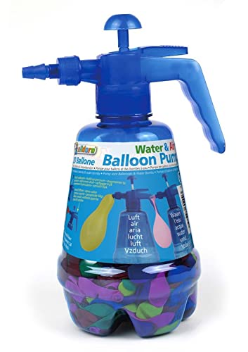 alldoro 60200- Water & Air Balloon Pumpen Set, Wasserbomben Pumpe mit 250 Wasserbomben, Wasserballon Füller für Garten & Party, für Kinder ab 8 Jahren und Erwachsene, blau / rosa / orange sortiert von alldoro