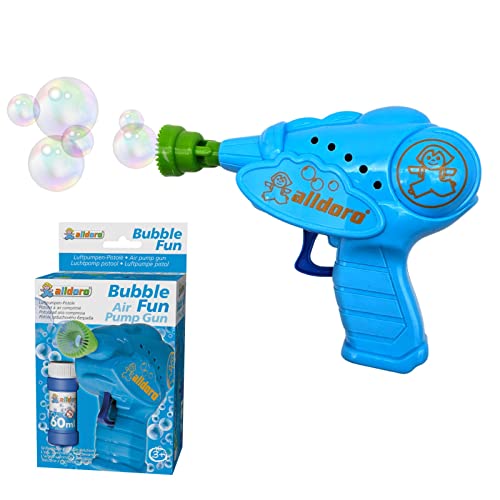 alldoro 60624 Bubble Fun Seifenblasenpistole mit 60ml Seifenblasenflüssigkeit, Bubble Shooter Seifenblasenmaschine, mechanische Seifenblasen Pistole ca. 13,9 x 11,2 x 4 cm, für Kinder ab 3 Jahren alldoro 60624 Bubble Fun Seifenblasenpistole mit 60ml Seifenblasenflüssigkeit, Bubble Shooter Seifenblasenmaschine, mechanische Seifenblasen Pistole ca. 13,9 x 11,2 x 4 cm, für Kinder ab 3 Jahren von alldoro