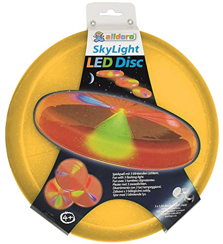 alldoro 63019 Sky Light Disc, Wurfscheibe Ø ca. 27 cm, Frisbeescheibe mit 3 LEDs, für Strand, Garten und Outdoor, Wurfspiel für Kinder ab 4 Jahren & Erwachsene, orange alldoro 63019 Sky Light Disc, Wurfscheibe Ø ca. 27 cm, Frisbeescheibe mit 3 LEDs, für Strand, Garten und Outdoor, Wurfspiel für Kinder ab 4 Jahren & Erwachsene, orange von alldoro
