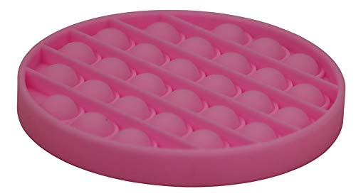 alldoro 63043 Play Silikon Fidget Spielzeug ca. 12 cm rund, Pop it Anti Stress Fingerspielzeug, Bubble Push Toy für Stressabbau, Geschicklichkeitsspiel für Kinder und Erwachsenen, Pink von alldoro