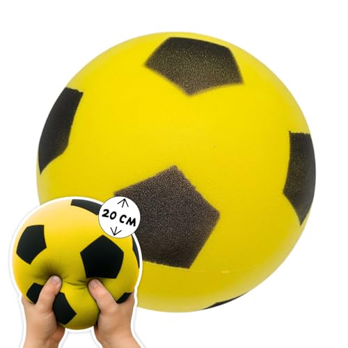 alldoro 63103 Schaumstoffball Gelb, Ø 20 cm, weicher Softball, Fußball für Kinder ab 0, leise & leicht, für Indoor & Outdoor alldoro 63103 Schaumstoffball Gelb, Ø 20 cm, weicher Softball, Fußball für Kinder ab 0, leise & leicht, für Indoor & Outdoor von alldoro