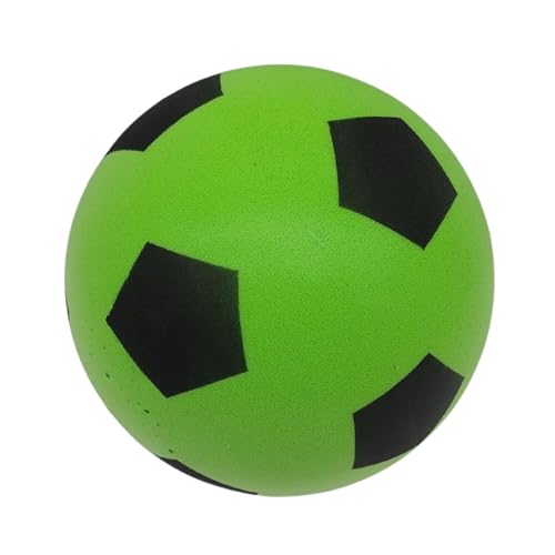 alldoro 63104 Schaumstoffball, 20 cm, 153 g, Grün, im Fußball-Design für Kinder ab 18 Monaten, drinnen und draußen von alldoro