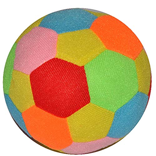 1 Stück: großer bunter - Softball/Stoffball - mit Rassel für Baby & Kinder - lustiger Ball 19 cm - Fitnessball Knautsch/Stressball für Kinder Babys Antist.. von alles-meine.de GmbH