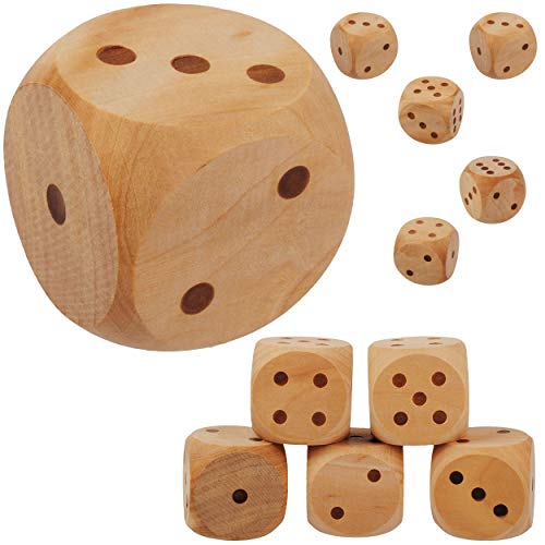 alles-meine.de GmbH 10 Stück große XL Würfel - aus Holz - 5,6 cm * 5,6 cm - Augenwürfel - Holzwürfel - unbehandelt - für Drinnen & Draußen - Spielwürfel - Spielewürfel - Buche .. von alles-meine.de GmbH