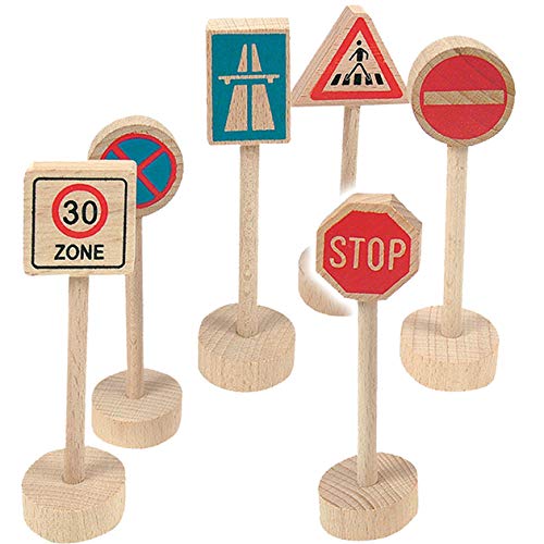 12 TLG. Set: Verkehrszeichen/Verkehrsschilder - Holz - für Auto/Fahrzeuge - Eisenbahn/Holzeisenbahn - 10,5 cm - passend für alle Schienen-Systeme & Stra.. 12 TLG. Set: Verkehrszeichen/Verkehrsschilder - Holz - für Auto/Fahrzeuge - Eisenbahn/Holzeisenbahn - 10,5 cm - passend für alle Schienen-Systeme & Stra.. von alles-meine.de GmbH