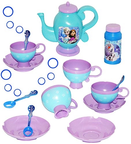 14 TLG. Set: Seifenblasen Spielzeug - Frozen/die Eiskönigin - Badewanne - Teeservice + Seifenblasenstäbe + Nachfüllflasche - für Kinder Mädchen/Seifen.. von alles-meine.de GmbH