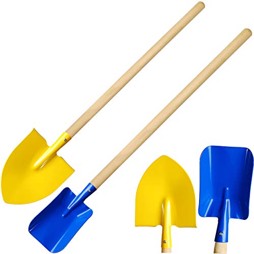 alles-meine.de GmbH 2 TLG. Set Kinder - Spatenschaufel/Spaten + Schaufel - aus Holz & Metall - BUNT - 80 cm lang - stabile Gartengeräte/Gartenset - Kinderschaufel - Schippe.. von alles-meine.de GmbH