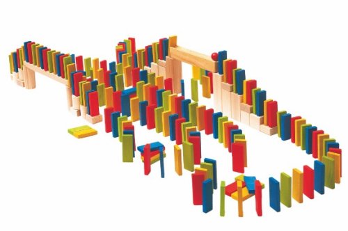 200 Stück große - Bunte Holzbausteine/Domino Bausteine aus Holz - Dominobausteine - Steine Holzbausteine Bricks Natur Baustein Naturbaustein - Kinderland - .. von alles-meine.de GmbH