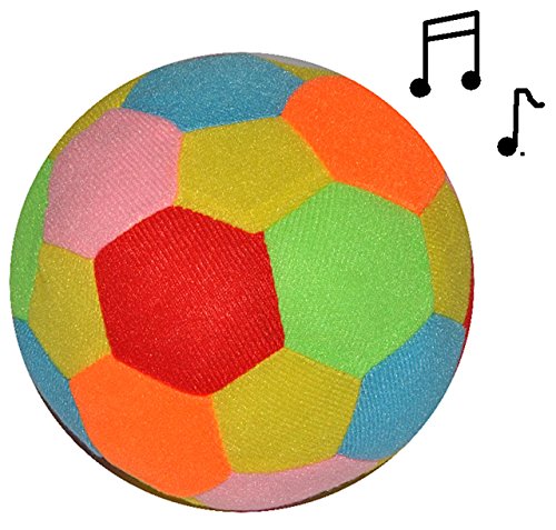 3 Stück: Bunte Softbälle/Stoffbälle - mit Rassel für Kinder - lustiger Ball 12 cm - Fitnessball Knautsch/Stressball für Kinder Baby Antistressball - Motor.. von alles-meine.de GmbH