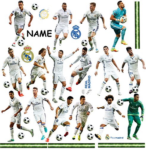 39 TLG. Set XL Fensterbilder Fußball Mannschaft - Real Madrid - Club de Futbol/FCM - Fußballverein - incl. Name - zum Spielen & als Deko - Sticker F.. 39 TLG. Set XL Fensterbilder Fußball Mannschaft - Real Madrid - Club de Futbol/FCM - Fußballverein - incl. Name - zum Spielen & als Deko - Sticker F.. von alles-meine.de GmbH