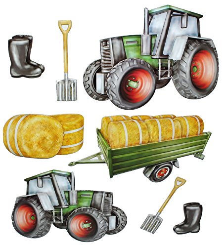 8 TLG. Set: 3-D ! Wandtattoo/XL Sticker aus Pappe - Traktor Bauernhof - selbstklebend Aufkleber/Wandsticker Auto Traktoren Landmaschine auch als Fensterst.. 8 TLG. Set: 3-D ! Wandtattoo/XL Sticker aus Pappe - Traktor Bauernhof - selbstklebend Aufkleber/Wandsticker Auto Traktoren Landmaschine auch als Fensterst.. von alles-meine.de GmbH