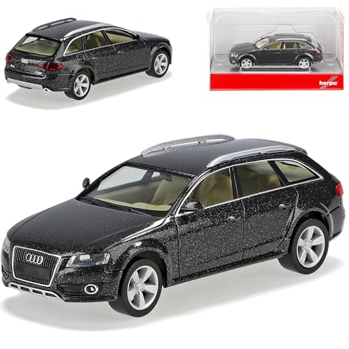 A*u*d*i A4 B8 Avant Allroad Quattro Kombi Schwarz Grau 2007-2015 H0 1/87 Herpa Modell Auto mit individiuellem Wunschkennzeichen von alles-meine.de GmbH