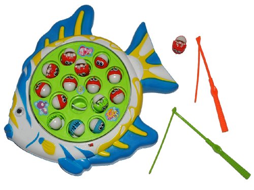 Angelspiel Fische mit Angel - Batterie betrieben - Angeln für Kinder - mit Angelhaken - Fischfang Spiel Fischeangeln Schnapp den Fisch von alles-meine.de GmbH