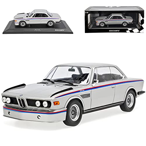 alles-meine.de GmbH B-M-W E9 3.0 CSL Coupe Silber 1968-1975 1/18 Minichamps Modell Auto mit individiuellem Wunschkennzeichen von alles-meine.de GmbH