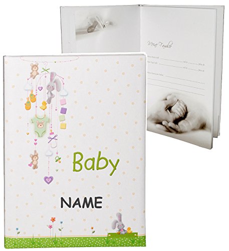 Babytagebuch - Baby - Tiere Silence - incl. Namen - Gebunden zum Einkleben & Eintragen - groß - Fotobuch/Fotoalbum/Babyalbum/Album - für Mädchen Jun.. von alles-meine.de GmbH