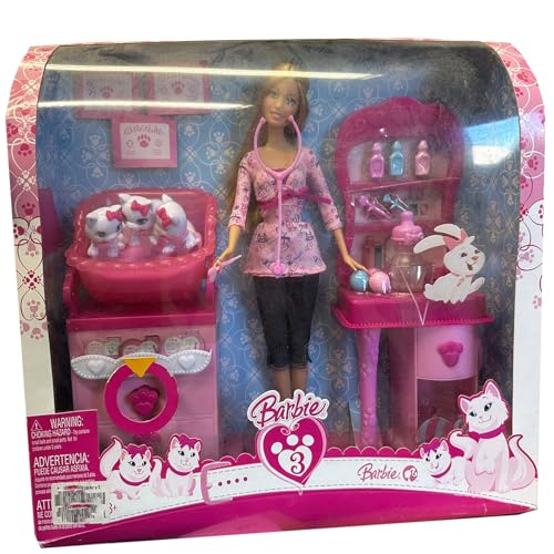 Barbie - Tierärztin mit 3 Katzen - Puppe - Arzt Tierarzt Kätzchen Haustiere Spielzeug Möbel - Ärztin mit Zubehör Barbiepuppe Puppen rosa pink von alles-meine.de GmbH