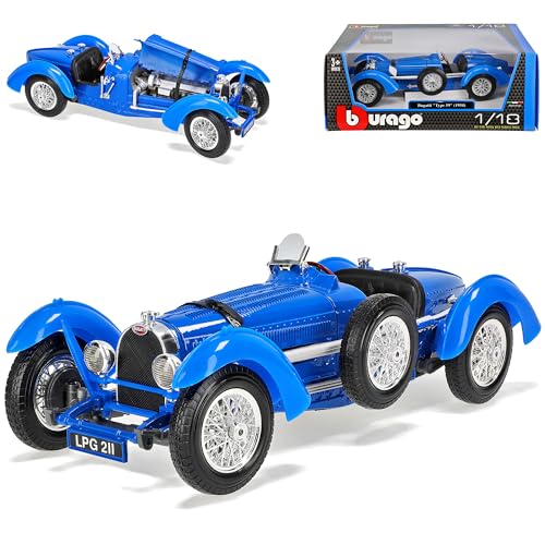 alles-meine.de GmbH Bugatti Type 59 Blau 1/18 Burago Modell Auto mit individiuellem Wunschkennzeichen von alles-meine.de GmbH