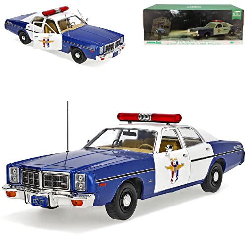 alles-meine.de GmbH Dodge Monaco Camp Crystal Lake Police Polizei Blau 1978 1/18 Greenlight Modell Auto mit individiuellem Wunschkennzeichen von alles-meine.de GmbH