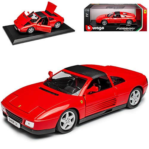 Ferrari 348 TS Targa Coupe Rot 1989-1995 1/18 Burago Modell Auto mit individiuellem Wunschkennzeichen von alles-meine.de GmbH