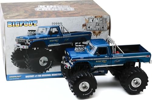 alles-meine.de GmbH Ford F-250 Monster Truck Bigfoot Kings of Crunch Pick-Up Blau USA 1/18 Greenlight Modell Auto mit individiuellem Wunschkennzeichen von alles-meine.de GmbH