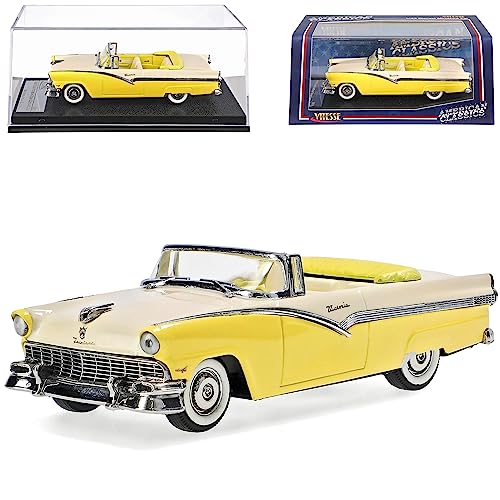 alles-meine.de GmbH Ford Fairlane Cabrio Gelb Weiss Modell 1954-1961 1/43 Vitesse Modell Auto mit individiuellem Wunschkennzeichen von alles-meine.de GmbH