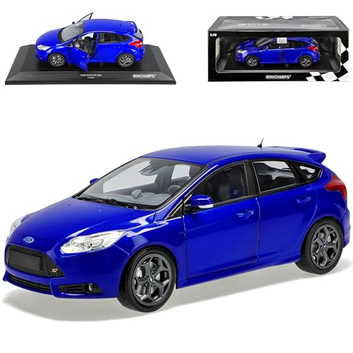 alles-meine.de GmbH Ford Focus ST 5 Türer Blau 3. Generation Ab 2010 1/18 Minichamps Modell Auto mit individiuellem Wunschkennzeichen von alles-meine.de GmbH