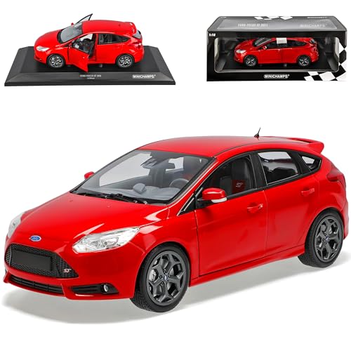 alles-meine.de GmbH Ford Focus ST 5 Türer Rot 3. Generation Ab 2010 1/18 Minichamps Modell Auto mit individiuellem Wunschkennzeichen von alles-meine.de GmbH