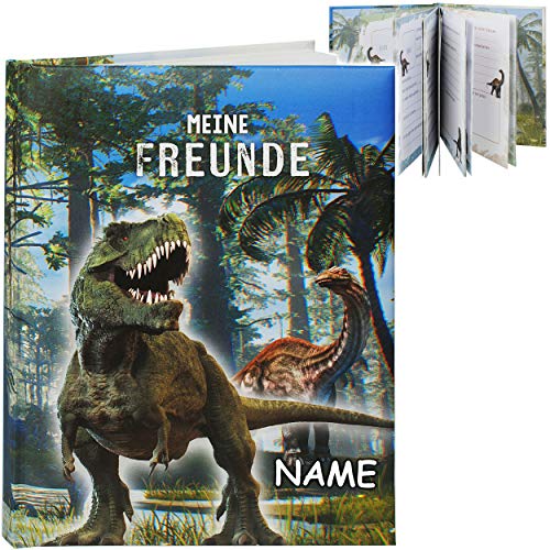 Freundebuch Meine Freunde Dinosaurier - Dino T-Rex - inkl. Name - A5 - Buch gebunden für Schule/Vorschule/Kindergarten/Kita - Kind - Kinder Poesieal.. von alles-meine.de GmbH